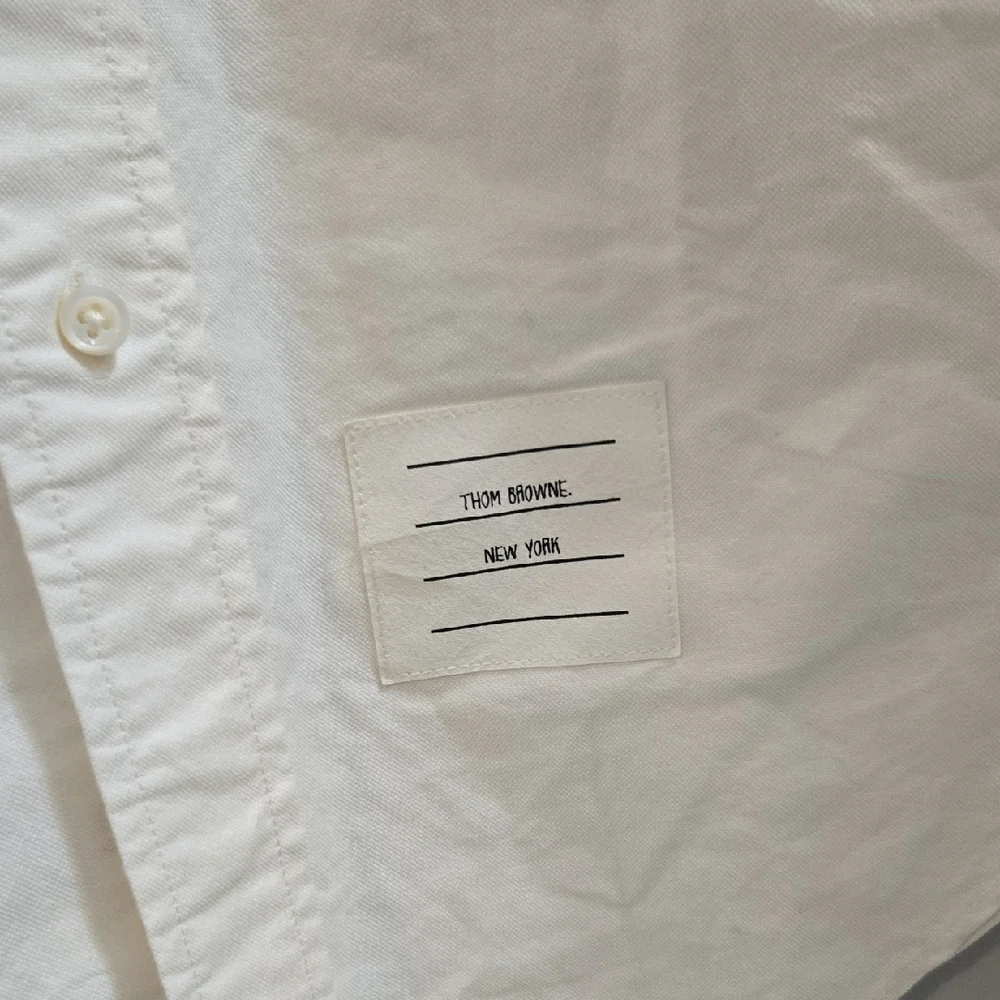 Thom Browne White Shirt with Multicolor Sleeve Stripes Size 1 (Small) - Picture 8 of 8